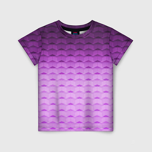 Детская футболка Фиолетово-розовый геометрический узор Градиент / 3D-принт – фото 1