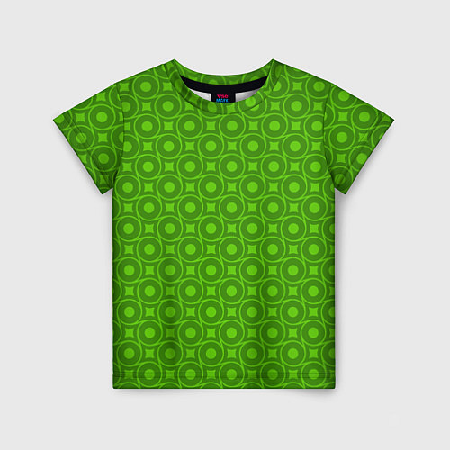 Детская футболка Зеленые круги и ромбы / 3D-принт – фото 1