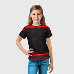 Футболка детская Объемная красная сетка из сот, цвет: 3D-принт — фото 2