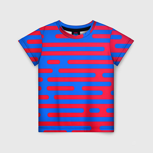Детская футболка Красно-синие полосы / 3D-принт – фото 1