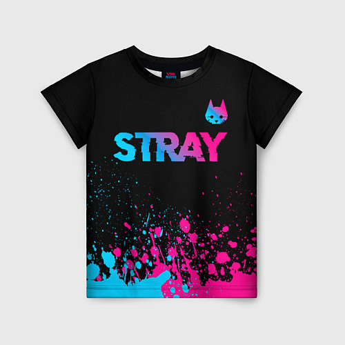 Детская футболка Stray - neon gradient logo / 3D-принт – фото 1