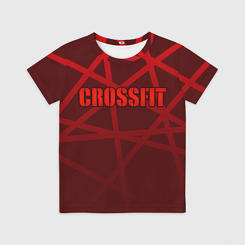 Детская футболка CROSSFIT - КРАСНЫЕ ЛИНИИ / 3D-принт – фото 1