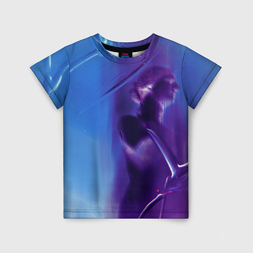 Детская футболка Абстрактные краски и тень - Синий / 3D-принт – фото 1