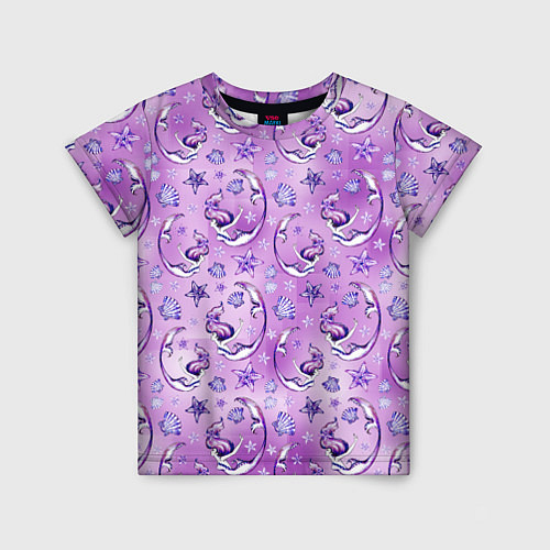 Детская футболка Танцующие русалки на фиолетовом / 3D-принт – фото 1