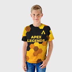 Футболка детская Apex Legends - gold gradient: символ сверху, цвет: 3D-принт — фото 2