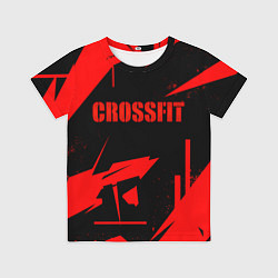 Футболка детская Кроссфит - красная абстракция, цвет: 3D-принт