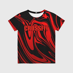 Детская футболка Кроссфит - красные разводы
