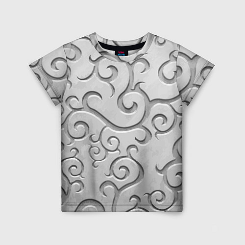 Детская футболка Ажурный орнамент на поверхности металла / 3D-принт – фото 1