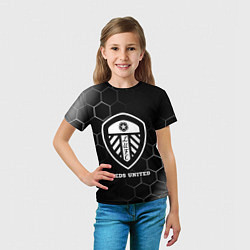 Футболка детская Leeds United sport на темном фоне, цвет: 3D-принт — фото 2