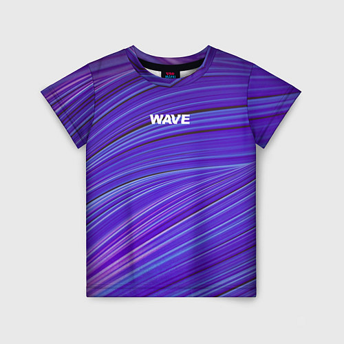 Детская футболка Абстрактные волны Wave - фиолетовые / 3D-принт – фото 1
