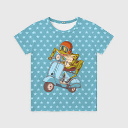 Детская футболка Крейзи лягуха на мопеде