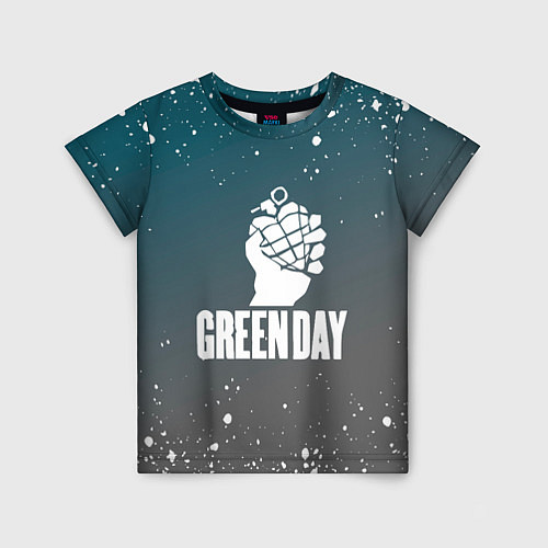 Детская футболка Green day - брызги / 3D-принт – фото 1