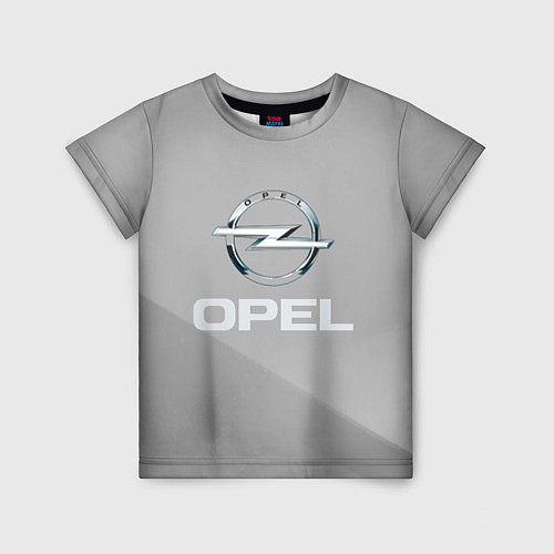 Детская футболка Opel - серая абстракция / 3D-принт – фото 1