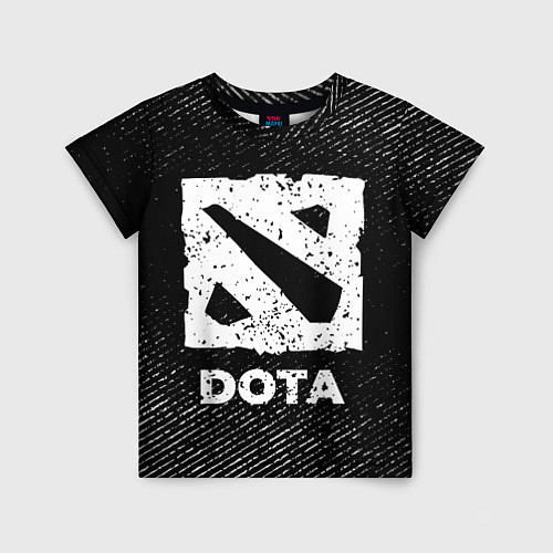Детская футболка Dota с потертостями на темном фоне / 3D-принт – фото 1