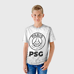 Футболка детская PSG с потертостями на светлом фоне, цвет: 3D-принт — фото 2