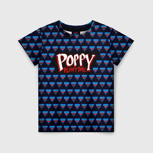 Детская футболка Poppy Playtime - Huggy Wuggy Pattern / 3D-принт – фото 1