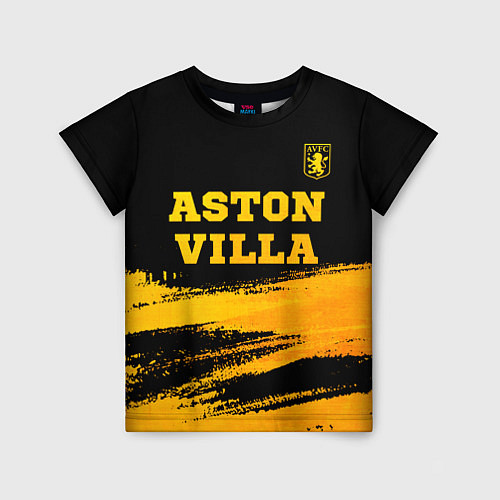 Детская футболка Aston Villa - gold gradient: символ сверху / 3D-принт – фото 1