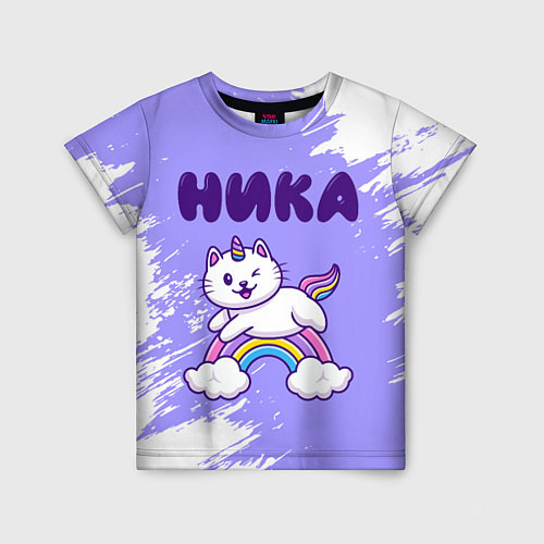 Детская футболка Ника кошка единорожка / 3D-принт – фото 1