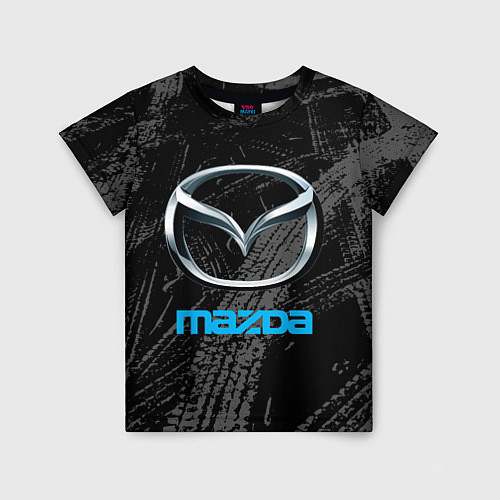 Детская футболка Mazda - следы шин / 3D-принт – фото 1