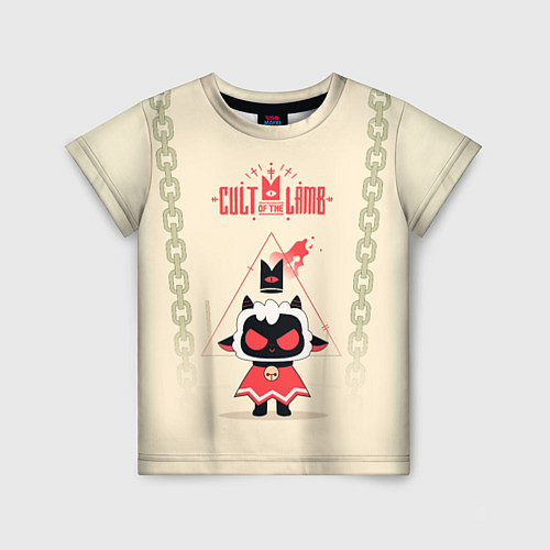 Детская футболка Злобная овечка - Cult of the lamb / 3D-принт – фото 1