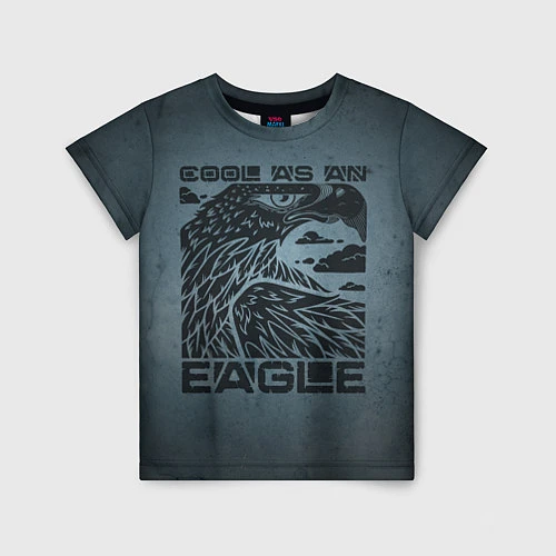 Детская футболка Cool as an eagle Крут как орел / 3D-принт – фото 1