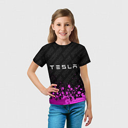 Футболка детская Tesla pro racing: символ сверху, цвет: 3D-принт — фото 2
