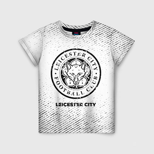 Детская футболка Leicester City с потертостями на светлом фоне / 3D-принт – фото 1