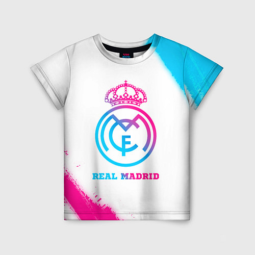 Детская футболка Real Madrid neon gradient style / 3D-принт – фото 1