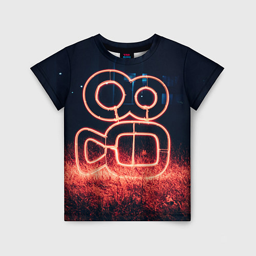 Детская футболка Неоновая камера во тьме / 3D-принт – фото 1