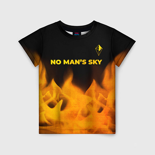 Детская футболка No Mans Sky - gold gradient: символ сверху / 3D-принт – фото 1