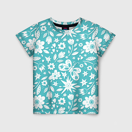 Детская футболка Нежный цветочный паттерн / 3D-принт – фото 1