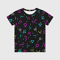 Футболка детская Colored neon geometric shapes, цвет: 3D-принт