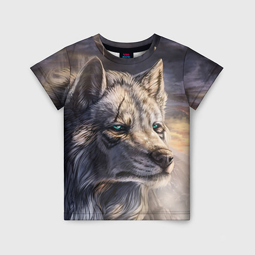 Детская футболка Старый мудрый волк / 3D-принт – фото 1