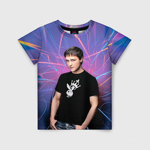 Детская футболка Юрий Шатунов на неоновом фоне / 3D-принт – фото 1