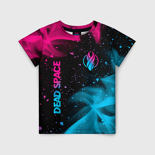 Детская футболка Dead Space - neon gradient: символ и надпись верти / 3D-принт – фото 1