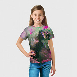 Футболка детская Абстрактные краски и силуэты, цвет: 3D-принт — фото 2