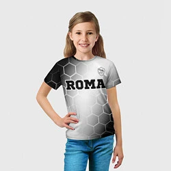 Футболка детская Roma sport на светлом фоне: символ сверху, цвет: 3D-принт — фото 2