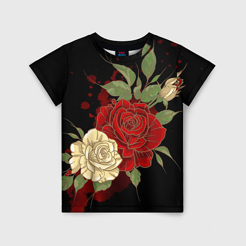 Детская футболка Прекрасные розы / 3D-принт – фото 1