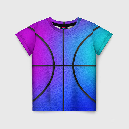 Детская футболка Градиентный баскетбольный мяч / 3D-принт – фото 1