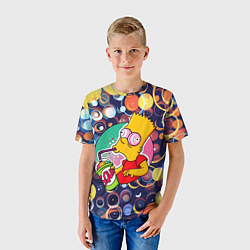 Футболка детская Bart Simpson пьёт лимонад, цвет: 3D-принт — фото 2