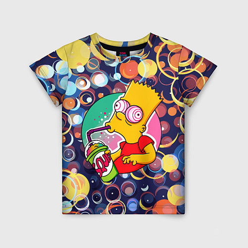 Детская футболка Bart Simpson пьёт лимонад / 3D-принт – фото 1