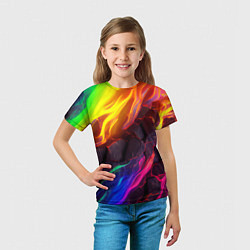 Футболка детская Neon rainbow lava, цвет: 3D-принт — фото 2