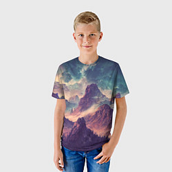 Футболка детская В горах Вечерний пейзаж, цвет: 3D-принт — фото 2
