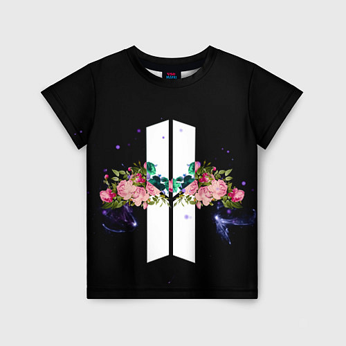 Детская футболка BTS Flowers In Space / 3D-принт – фото 1