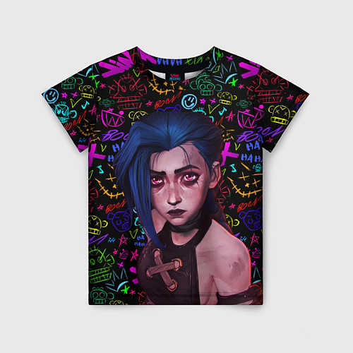 Детская футболка Jinx: Джинкс Паудер / 3D-принт – фото 1