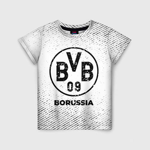 Детская футболка Borussia с потертостями на светлом фоне / 3D-принт – фото 1
