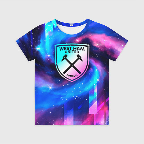 Детская футболка West Ham неоновый космос / 3D-принт – фото 1