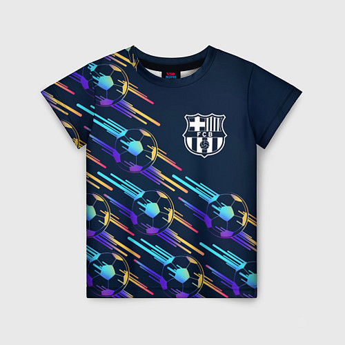 Детская футболка Barcelona градиентные мячи / 3D-принт – фото 1