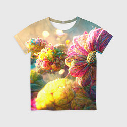 Футболка детская Цветы абстракция, цвет: 3D-принт