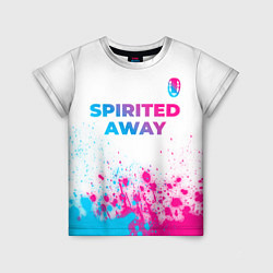 Детская футболка Spirited Away neon gradient style: символ сверху